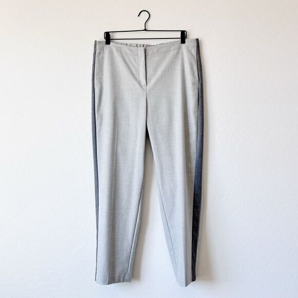 J. Jill Plus Size Grey Side Tap Stripe High Rise Straight Leg Trouser Pant Sz 16 - Picture 2 of 8